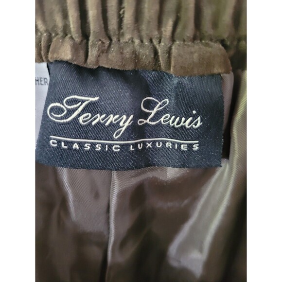 Terry Lewis Size M Olive Green  Suede Leather Zip Jacket  And Matching Pants - Picture 2 of 5